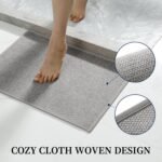 YIHOUSE Gray Bathroom Rugs Sets 3 Piece, Quick Dry Thin Bath Mat with Toilet Rug, Non Slip Absorbent Machine Washable, Bath Runner Rugs for Bathtub Sink Home Decor - Image 3