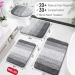 OLANLY Bathroom Rugs Mat 30x20, Extra Soft Absorbent Microfiber Bath Rugs, Rubber Backing, Quick Dry, Machine Washable Bath Mats for Bathroom Floor, Tub and Shower, Home Decor Accessories, Grey - Image 2
