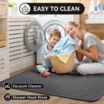 Bathroom Rugs Non Slip, Super Absorbent Quick Dry Bath Mats for Bathroom, Foam Weave Texture Thin Bath Rugs Washable with Rubber Backing Fit Under Door Outside Shower,16" x 24“ - Image 6