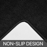 HOMEIDEAS Upgraded Bathroom Rugs Set 3 Piece, Extra Thick Absorbent Soft Memory Foam, Washable Toilet Bath Mat (Black) - Image 7