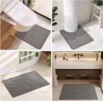 Bathroom Rugs Non Slip Washable, Super Absorbent Thin Bath Mat Small Quick Dry Low Pile Bathroom Rug, Dark Grey 16"x24" - Image 7