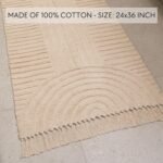 KIBAGA Beautiful Boho Rug with Tassels for Your Bathroom - Soft 2 x 3 ft. Cotton Rug Fits Perfectly Into Your Bath - Washable, Non-Slip Mat Ideal to Enhance Any Modern Home Decor, 24 x 36 inch - Image 4
