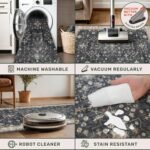 Black Boho Washable 2x6 Runner Rugs for Hallway Kitchen Bedroom Beside Laundry Room Bathroom Rug, Pet & Kids Friendly, Non Slip Low Pile Stain Resistant Soft Foldable Long 24 x 72 Floor Carpet - Image 4