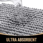 OLANLY Thick Bathroom Rugs 30x20, Extra Soft Absorbent Chenille Bath Rugs, Rubber Backing, Machine Wash Dry, Bath Mats for Bathroom Floor, Tub and Shower, Home Decor Accessories, Grey - Image 3