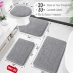OLANLY Bathroom Rugs 30x20, Extra Soft Absorbent Chenille Bath Rugs, Rubber Backing Quick Dry, Machine Washable Bath Mats for Bathroom Floor, Tub and Shower, Home Decor Accessories, Grey - Image 2
