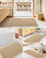 Smiry Waffle Bath Mat 30x20, Extra Soft Absorbent Bathroom Rugs, Non Slip Machine Washable Quick Dry Bath Rugs for Bathroom Floor, Tub, Shower, Home Decor Accessories, Brown - Image 3