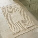 KIBAGA Beautiful Boho Rug with Tassels for Your Bathroom - Soft 2 x 3 ft. Cotton Rug Fits Perfectly Into Your Bath - Washable, Non-Slip Mat Ideal to Enhance Any Modern Home Decor, 24 x 36 inch