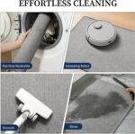 YIHOUSE Gray Bathroom Rugs Sets 3 Piece, Quick Dry Thin Bath Mat with Toilet Rug, Non Slip Absorbent Machine Washable, Bath Runner Rugs for Bathtub Sink Home Decor - Image 8