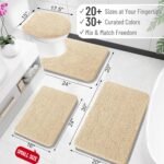 OLANLY Bathroom Rugs 30x20, Extra Soft Absorbent Chenille Bath Rugs, Rubber Backing Quick Dry, Machine Washable Bath Mats for Bathroom Floor, Tub and Shower, Home Decor Accessories, Beige - Image 2