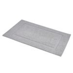Amazon Basics Banded Bathroom Bath Rug Mat, Machine Washable, 100% Cotton, 31" x 20", Powder Gray