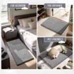 Yimobra Bathroom Rugs Non Slip Washable - Ultra Soft Absorbent Chenille Bath Mat, Quick Dry Shaggy Floor Carpet for Tub Shower, Gray Home Decor Accessories, 24x17 Inch - Image 6