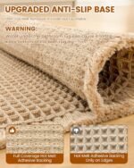 Smiry Waffle Bath Mat 30x20, Extra Soft Absorbent Bathroom Rugs, Non Slip Machine Washable Quick Dry Bath Rugs for Bathroom Floor, Tub, Shower, Home Decor Accessories, Brown - Image 6